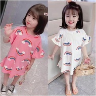 1-8Y Korean Baju Baby Girl Dress T shirt Murah Baju Dress Kids Budak Perempuan Gaun Girls Clothing 韩