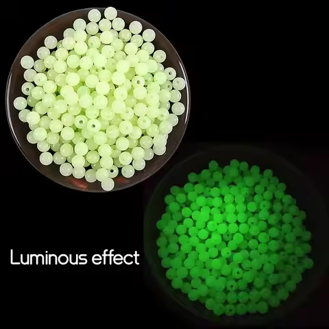 Luminous Beads Fishing Space Beans 4mm 5mm 6mm 100pcs/bag Lure Light Glowing Float Balls For Outdoor