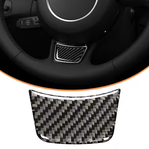 1 Piece Carbon Fiber Car Steering Wheel Decoration Sticker Interior Accessories for Audi A6 C7 12-18