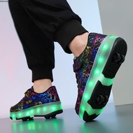 Xongt Flashing four wheel LED shoes youth heelys kasut roda budak perempuan detachable roller skates