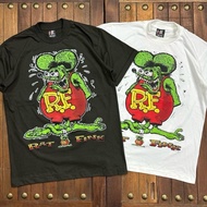 Radio Frequency. T-Shirt RAT FINK Logo Giant 1987 Black And White Fabric
