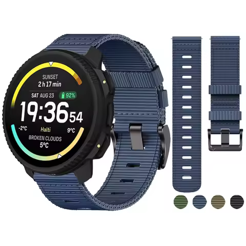 22mm Sport Nylon Strap For Suunto Vertical 2 / RACE S / Run / Ocean Wristband For Suunto 5 9 Peak Pr