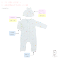 Iflin Baby - ชุดนอน ขายาวแขนยาว มีถุงมือถุงเท้าในตัว - Sleepsuit (with built-in mittens & socks) - ม