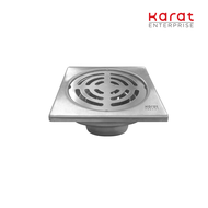 Karat Faucet ตะแกรงกันกลิ่นแบบเหลี่ยม ต่อท่อ PVC ขนาด 2 นิ้ว หน้าแปลน 4 นิ้ว (สแตนเลส 201) รุ่น KA-0