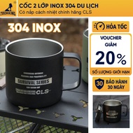 304 Camping Trekking stainless steel cup, CLS genuine insulated lid drinking cup, 304 stainless stee