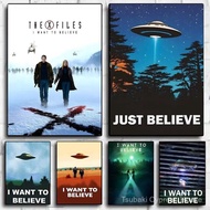 I WANT TO BELIEVE The X Files Poster HD Home Decor Wall Waterproof Home Living Room Bar Aesthetic De