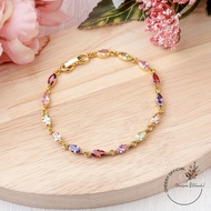 พร้อมส่ง!! ข้อมือแฟชั่น ข้อมือเพชรงานทอง24K กำไลเพชรห้อยตุ้งติ้ง ใส่เที่ยวได้ ไม่ลอก ไม่ดำ