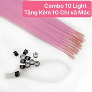 Combo of 10 Light Hair Extensions with Free Hair Extension Lead, Line Extension highlight Wig for Wo