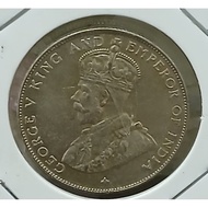 1920 STRAITS SETTLEMENTS KING HEORGE VI 50 CENTS SILVER COIN.