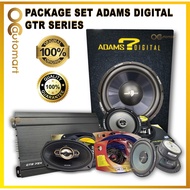 ADAMS DIGITAL 4Channel AMP, 12Inch woofer with box, 2Way speaker, Power Cable Wiring