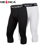 Compression Tights Pants 3/4 Length Running Basketball Gym Leggings For Men