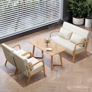 B & B Log Style Card Holder Meeting Guest Room Reception Sofa Milk Tea Shop Combination Negotiation 