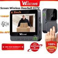 Wistino 1080P Ring Video Door CCTV Two Way Audio Night Vision Battery Video Intercom LCD Monitor DoorBell Camera