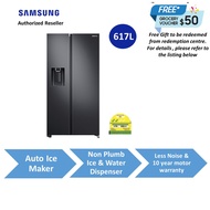 Samsung 617L SpaceMax™ Side by Side Fridge RS64R5304B4/SS | Auto Ice Maker | Non plumbing dispenser