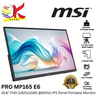 MSI 15.6" PRO MP165 E6 FULL HD (1920X1080 @60HZ) IPS PANEL LCD PORTABLE MONITOR (4MS, INPUT: HDMI+ U
