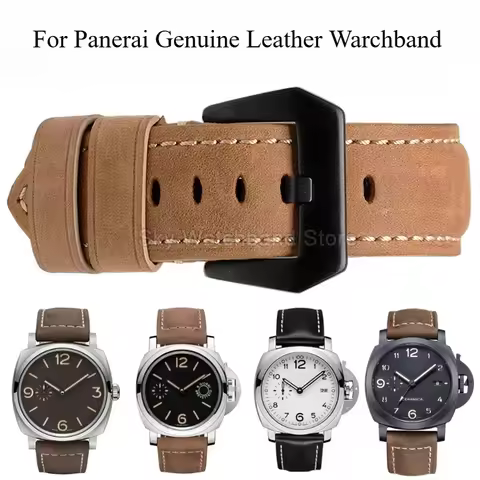 High-Quality Genuine Leather Watchband for Panerai PAM111/441 Casio Longines Tissot Citizen -20/22/2