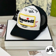 DSQUARED2 Men's and Women's Fashion Button Buckle Baseball Cap, Dsquared2 cool khaki mesh hat MU159