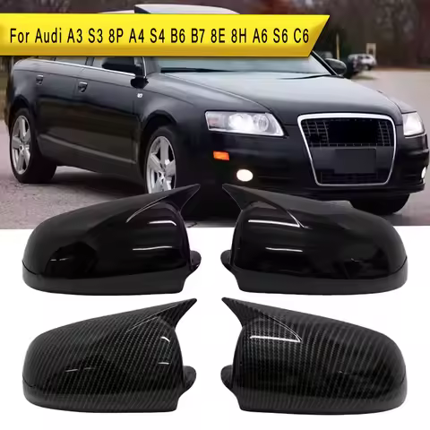 For Audi A3 S3 8P 05-08 A4 S4 B6 B7 8E 8H A6 S6 C6 Car Side Rearview Mirror Cover Wing Mirror Caps B