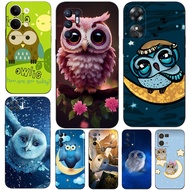Case For Oppo Reno 5 F Lite 4G Reno5 pro plus 5G Phone Back Cover Soft Silicon Black Tpu Cute Owls Cartoon Animal