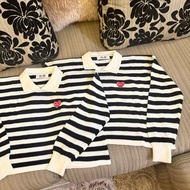CDG Play Sweater Crop Stripe
