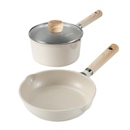 CAROTE Cookware Set 3 Pieces 16cm Pot + 20cm Frying Pan Pot Set IH & Gas Compatible No Harmful Subst