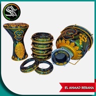 Rebana Hadroh Ukir 1 Set Asli Jepara /alat hadroh/1 set rebana