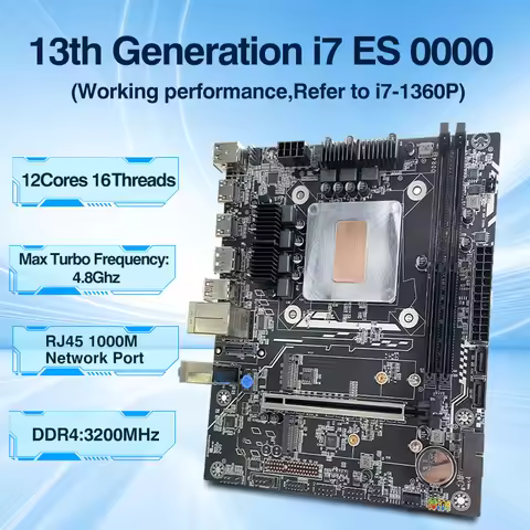 M-ATX DIY Desktop Motherboard CPU Combo 13th Kit Core Interposer Q1J3(i7 ES 0000)Procesador 12C16T 1