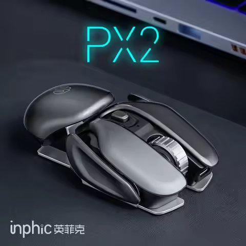 Inphic Px2 Wireless Mouse Metal Science Fiction Style 2.4ghz Usb Charging Mute 1600dpi Pc Gaming Mou