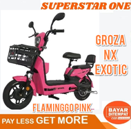 Sepeda listrik dewasa exotic groza nx flaminggo pink bergaransi