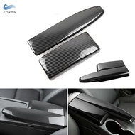 Car Center Control Armrest Box Cover Carbon Fiber Style/ Glossy Black Accessories For Mercedes Benz 