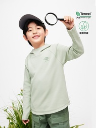 男童裝|Logo印花帽T-淺綠色