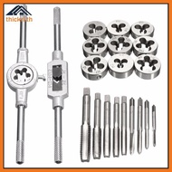 TT Hand Tap and Die Set 12/20Pcs M3-M12 Straight Taper Portable Drilling Tools for Small Hardware Pr