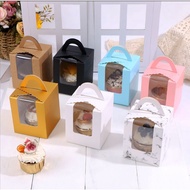 1 cavity cupcake box /muffin box / Mooncake / Cake Packaging Box with handle