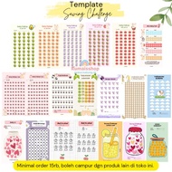 (1 Sheet) A6 saving challenge binder contents 260 gsm thick (PAPER ONLY) A6 savings paper/ loose lea