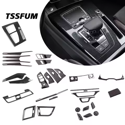 ABS Carbon Fiber Car Interior Gear Shift Panel Cover Trim for Audi Q5 FY 2017 2018 2019 2020 2021 20