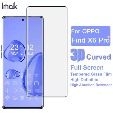 imak 3D Curved Tempered Glass For OPPO Find X6 Pro / Find X7 Ultra Screen Guard Protective oleophobi