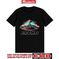 Gunung Bromo Souvenir T-Shirt | Combed Cotton | Volcanic Ash Texture Print | Unisex Hiking Tee