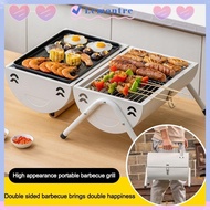 LEMONTRE Barbeque Stove, Multifunctional Folding BBQ Grill, Portable Dual Side Barbecue Tools BBQ Ac