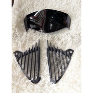 WAVE125S W125S WAVE125 S SIDE WING COVER SET BLACK cover tepi carburator / handle visor cowling thai