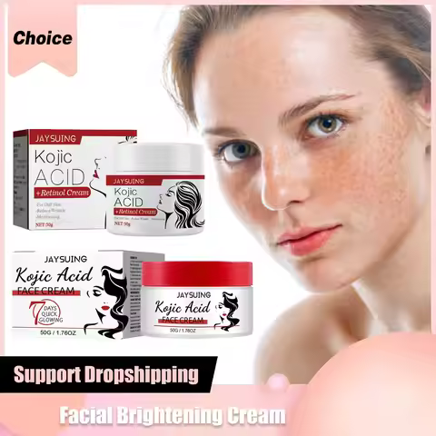 Facial Brightening Cream Kojic Acid Reduces Melanin Lighten Dull Skin Retinol Firming Fade Fine Line
