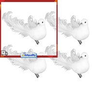 [JDZH] 4 Pack of Artificial Doves Foam Doves Peace Doves for Wedding Decorative