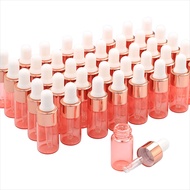 40pcs 1ml2ml3ml5ml Pink Glass Dropper Bottle Rose Gold Cap Essential Oil Sharing Bottle Essential Oi