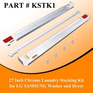 【BBI】-KSTK1 27-Inch Laundry Stacking Kit Replacement for Washer & Dryer - Solid Metal with Chrome Co