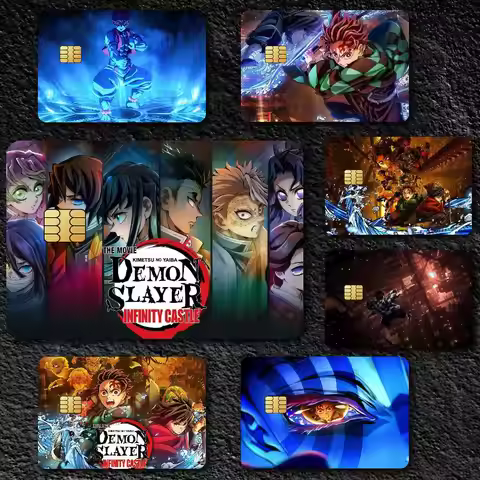 Anime I-nfinity C-astle Waterproof Film Skin Card Stickers Cover Credit 4PCS Debit Front Decoration 