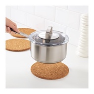 Heat Resistant Pot Mat Set of 3, 19 cm Cork Mat, Plate and Glass Coaster, Aesthetic Cork Display Cor