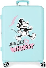 Mickey Friendly Medium Turquoise Suitcase, 48 x 70 x 26 cm, Rigid ABS, Integrated TSA Closure, 88 L,