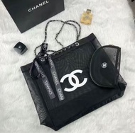 Chanel贈品沙灘袋連送化妝袋