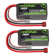 OVONIC 2S Lipo Battery 35C (Burst 70C) 2200mAh 7.4V Lipo Battery with Dean-Style T Connector for RC 