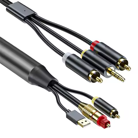 Digital to Analog Audio Conversion Cable,Digital SPDIF/Optical & Coaxial to Analog L/R RCA &3.5mm AU