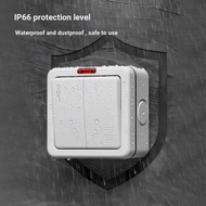 8.ip66 Outdoor Surface Mounted Waterproof Switch One Open Two Open Three Open Four Open Single Contr